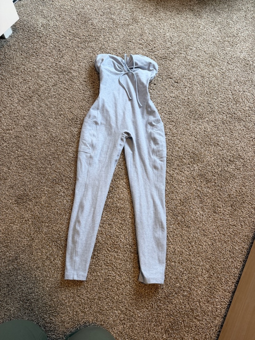 Bombshell Sportswear Strapless Knit Jumpsuit - Light Gray